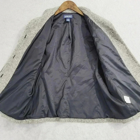 Vtg Lands End Women's 12P Wool Blend Gray Blazer Work Career 10PT - Picture 6 of 7